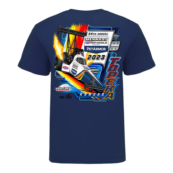 Menards NHRA Nationals Presented By PetArmor Event T-Shirt In Blue - Back View