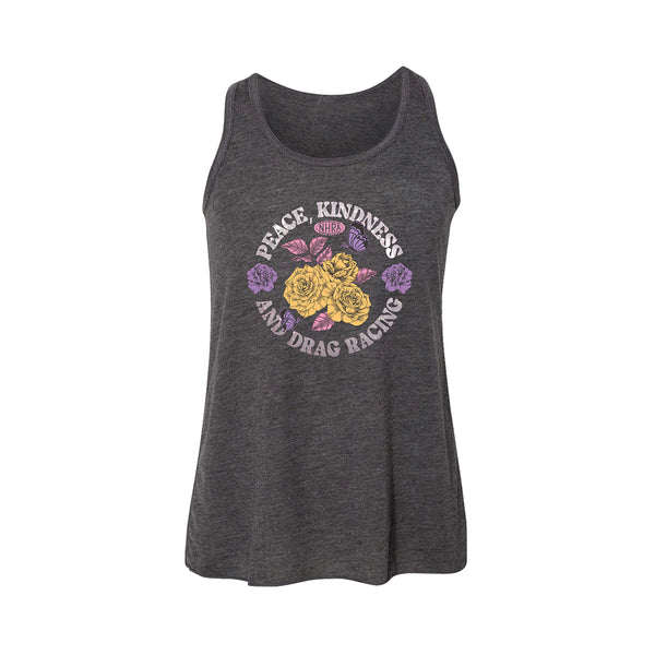 Youth Girls Peace Tank Top In Grey - Front View