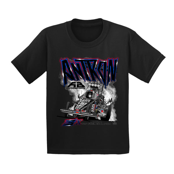 Antron Brown Youth Ghost T-Shirt In Black - Front View