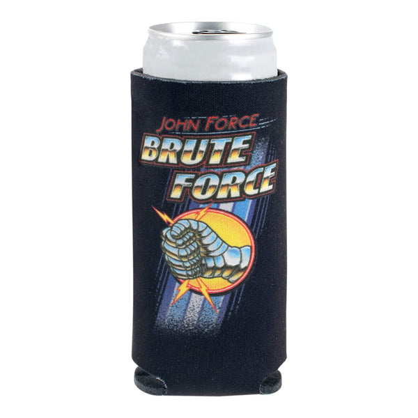Brute Force Slim Can Cooler In Black - Front View