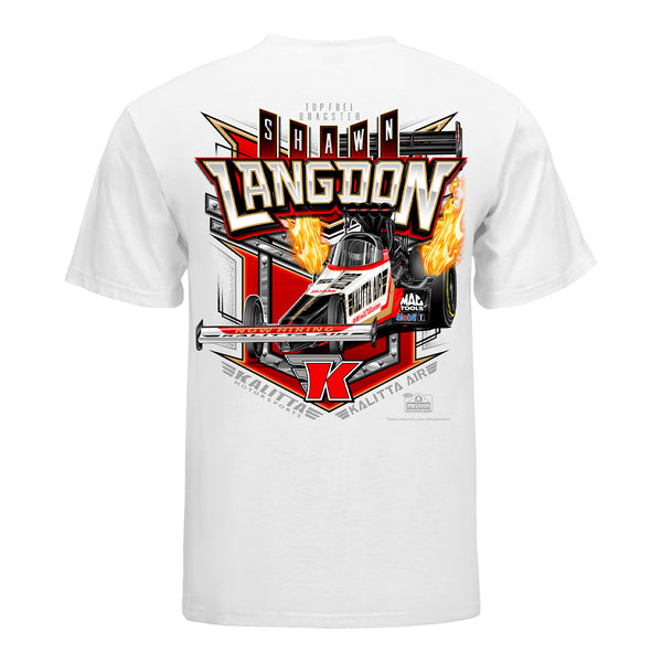 Shawn Langdon Kalitta Air T-Shirt in White - Back View