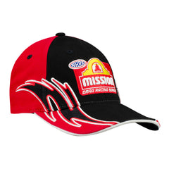 Mission Drag Racing Series Hat in Red and Black - Angled Right Side View