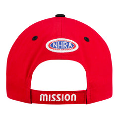 Mission Drag Racing Series Hat in Red and Black - Back View
