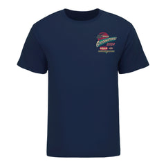 AMALIE Motor Oil NHRA Gatornationals Retro T-Shirt in Blue - Front View