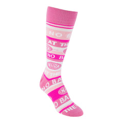 Ladies No Bad Days Crew Socks In Pink - Front Right View