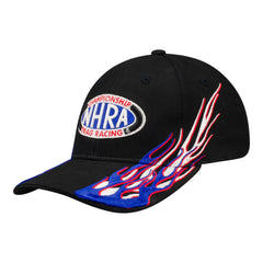 NHRA Shadow Flame Hat In Black, Blue, Red & White - Angled Left Side View