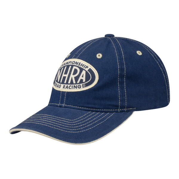 NHRA Navy Stone Hat - Angled Left Side View