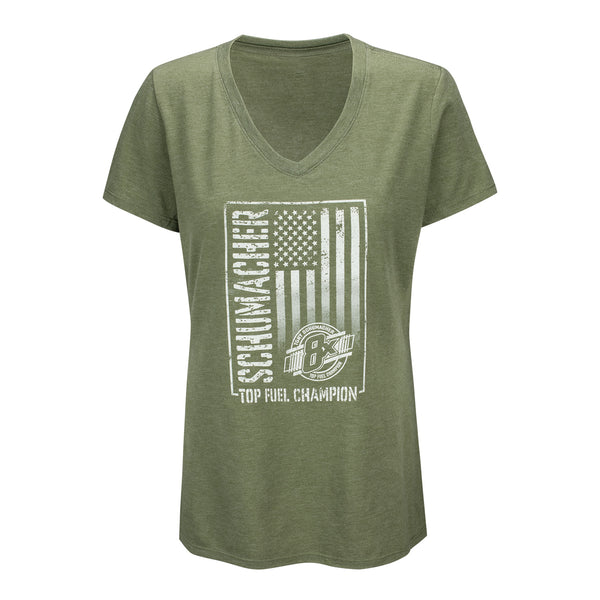 Tony Schumacher Ladies Americana Shirt in Green - Front View