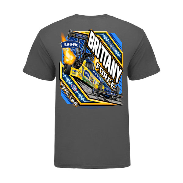 Brittany Force Flav-R-Pac T-Shirt In Grey - Back View