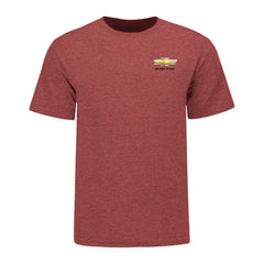 Chevy Racing T-Shirt In Red, Blue & Tan - Front View