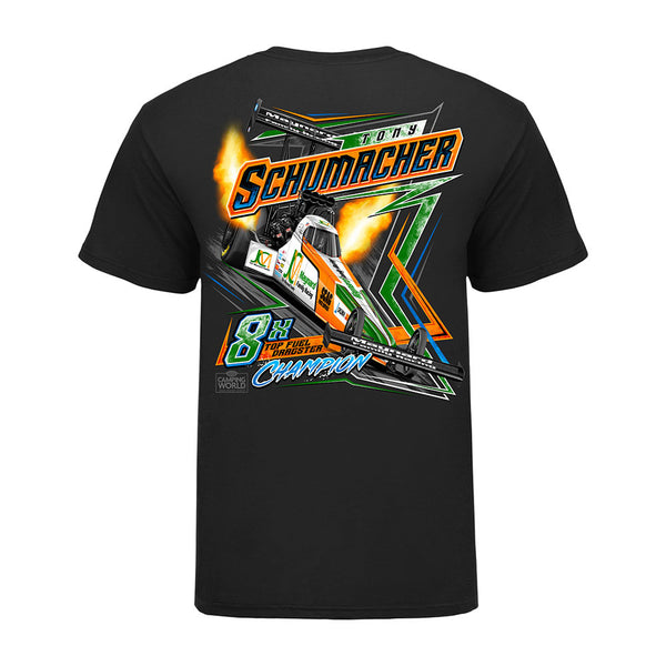Tony Schumacher Top Fuel T-Shirt in Black - Back View