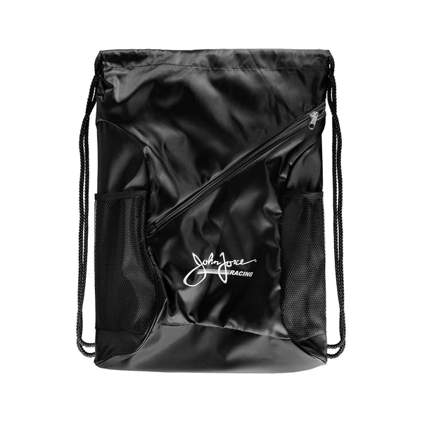 John Force Racing Cinch Bag In Black - Front View