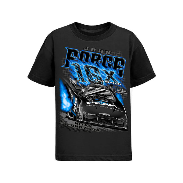 Youth John Force Ghost T-Shirt in Black - Front View