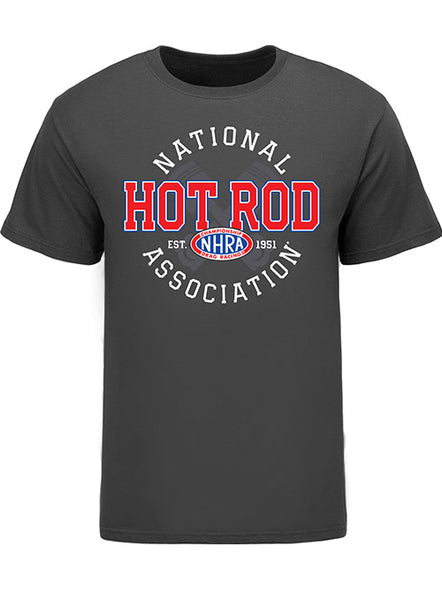 Collegiate NHRA T-Shirt In Grey - Front View
