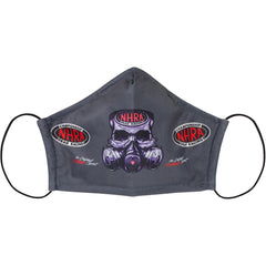 3-Pack Reusable NHRA Face Coverings In Multi-Color - Individual Grey Face Cover Front View