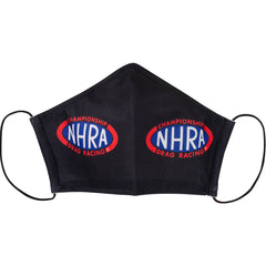 3-Pack Reusable NHRA Face Coverings In Multi-Color - Individual Black Face Cover Front View