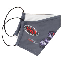 3-Pack Reusable NHRA Face Coverings In Multi-Color - Individual Grey Face Cover Right Side View