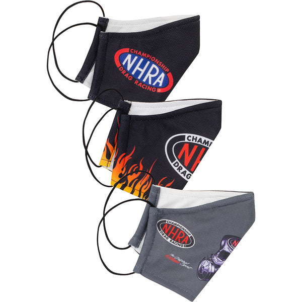 3-Pack Reusable NHRA Face Coverings In Multi-Color - 3-Pack Right Side View