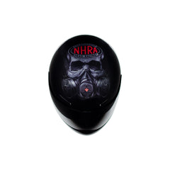 NHRA Gas Mask Mini Helmet In Black - Top View