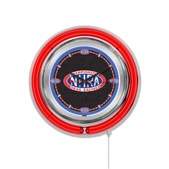 NHRA Logo Red Neon Clock - Front View