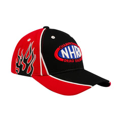 NHRA Youth Flamed Hat In Red & Black - Angled Right Side View