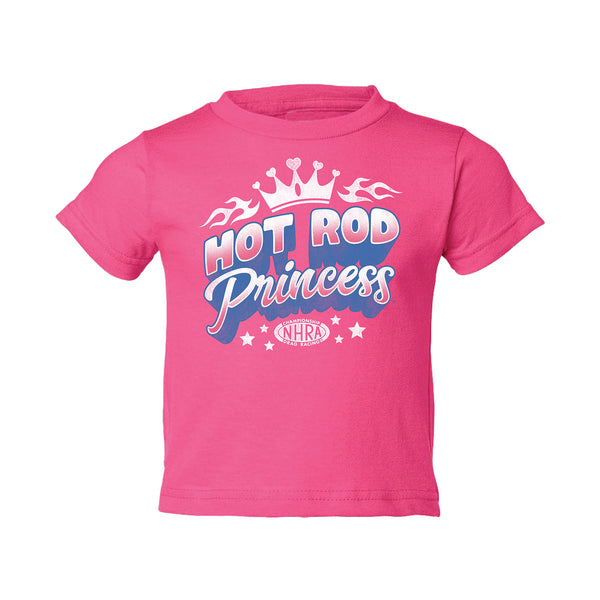 Hot Rod Princess Toddler T-Shirt In Pink - Front View