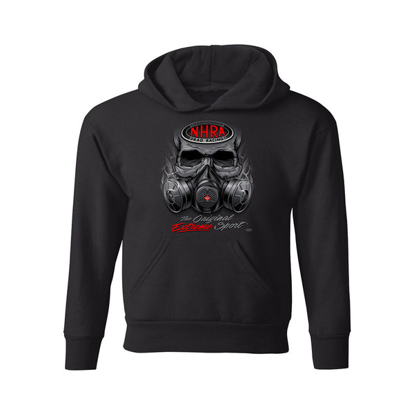 Youth Gas Mask Sweatshirt In Black - Front View
