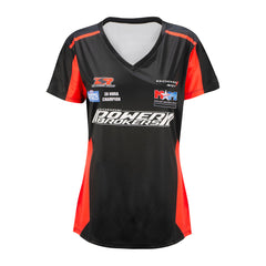 Matt Hagan Women's Uniform Shirt In Black & Red - Front View