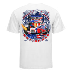 Dodge Power Brokers NHRA U.S. Nationals Event T-Shirt In White - Back View