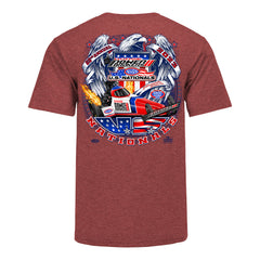 Dodge Power Brokers NHRA U.S. Nationals Event T-Shirt In Red - Back View