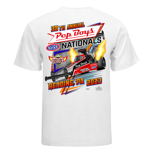 Pep Boys NHRA Nationals Event T-Shirt In White - Back View