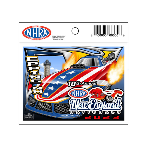 NHRA New England Nationals Event Decal In Multi-Color - Front View