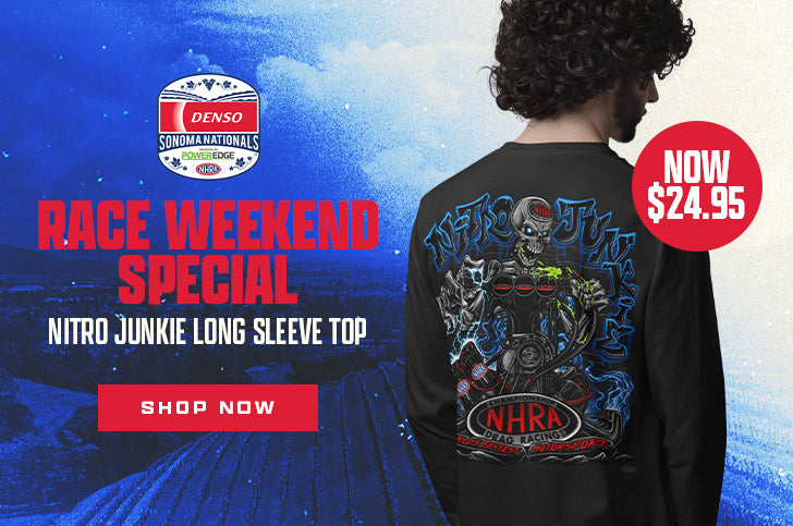 Race Weekend Special Nitro Junkie Long Sleeve Top Now $24.95 SHOP NOW