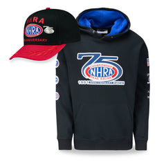 75th Anniversary Hat & Sweatshirt Bundle: Pullover & Black/Red Collectors Pin Hat