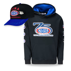 75th Anniversary Hat & Sweatshirt Bundle: Pullover & Black/Blue Collectors Pin Hat