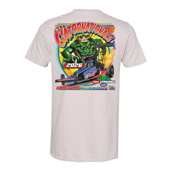 Gainesville Raceway 2026 Gatornationals Event T-Shirt In Grey - Back View