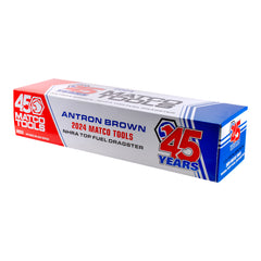 2024 Antron Brown Matco Tools Top Fuel Diecast 1:24 In White, Red & Blue - Box Side View 2