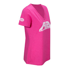 AB Motorsports Ladies Shirt in Pink - Angled Right Side View