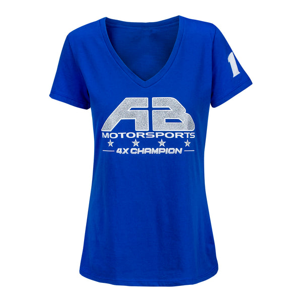 Antron Brown 4X Champ Ladies Shirt - Royal - Front View