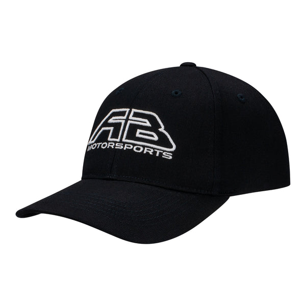 Antron Brown AB Motorsports Hat In Black & White - Angled Left Side View