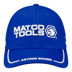 Antron Brown Matco Tools Snap Hat in Blue - Front View