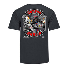 Antron Brown  3X Top Fuel Champion T-Shirt In Grey - Back View