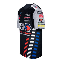 Antron Brown Uniform Shirt In Black, Grey & Red - Left Side View