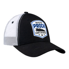 Austin Prock Funny Car Hat in Black and White - Angled Right Side View