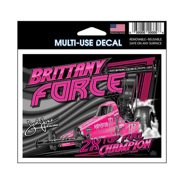 Brittany Force Pink Top Fuel Decal - Front View
