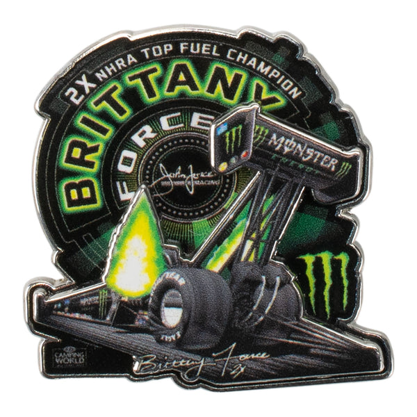 Brittany Force Monster Hatpin In Green - Front View