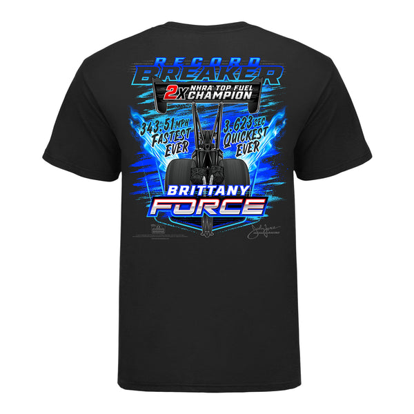 Brittany Force Record Breaker T-Shirt in Black - Back View