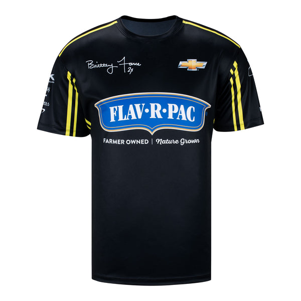 Brittany Force Uniform Shirt In Black, Blue & Yellow - Front View