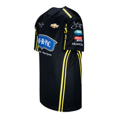 Brittany Force Uniform Shirt In Black, Blue & Yellow - Left Side View