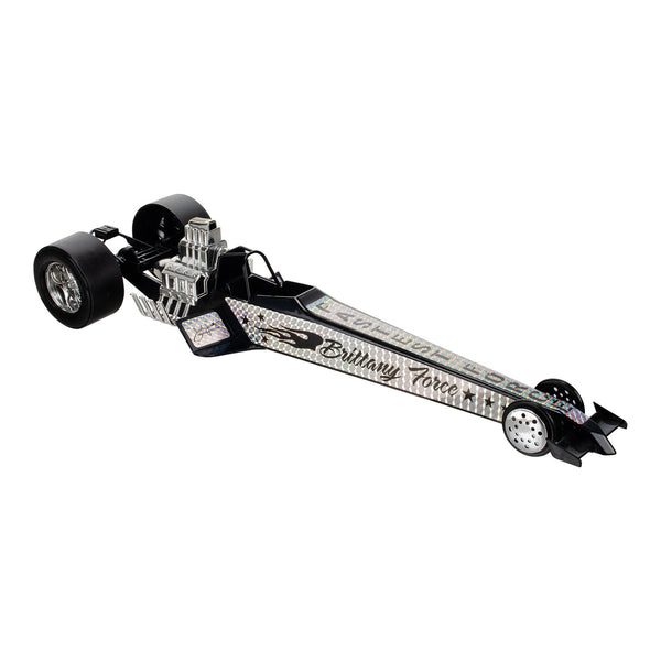 Brittany Force Black Plastic Toy Dragster in Black - Front view